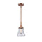 Bellmont Mini Pendant shown in the Antique Copper finish with a Clear shade