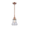 Bellmont Mini Pendant shown in the Antique Copper finish with a Seedy shade