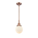 Beacon Mini Pendant shown in the Antique Copper finish with a Matte White shade