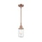 Dover Mini Pendant shown in the Antique Copper finish with a Clear shade