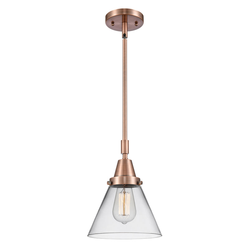 Cone Mini Pendant shown in the Antique Copper finish with a Clear shade