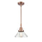 Caden Mini Pendant shown in the Antique Copper finish with a Seedy shade