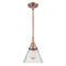 Cone Mini Pendant shown in the Antique Copper finish with a Seedy shade