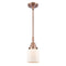 Bell Mini Pendant shown in the Antique Copper finish with a Matte White shade