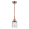 Bell Mini Pendant shown in the Antique Copper finish with a Clear shade