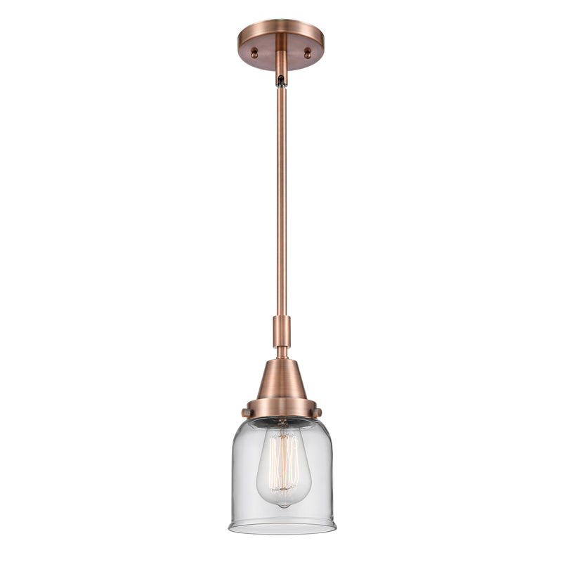 Bell Mini Pendant shown in the Antique Copper finish with a Clear shade