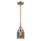 Bell Mini Pendant shown in the Antique Copper finish with a Plated Smoke shade