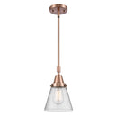 Cone Mini Pendant shown in the Antique Copper finish with a Seedy shade