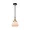 Fulton Mini Pendant shown in the Black Antique Brass finish with a Matte White shade