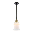 Canton Mini Pendant shown in the Black Antique Brass finish with a Matte White shade