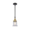 Canton Mini Pendant shown in the Black Antique Brass finish with a Clear shade