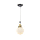 Beacon Mini Pendant shown in the Black Antique Brass finish with a Matte White shade