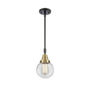 Beacon Mini Pendant shown in the Black Antique Brass finish with a Clear shade