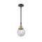 Beacon Mini Pendant shown in the Black Antique Brass finish with a Seedy shade