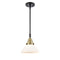 Caden Mini Pendant shown in the Black Antique Brass finish with a Matte White shade