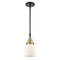 Bell Mini Pendant shown in the Black Antique Brass finish with a Matte White shade