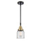 Bell Mini Pendant shown in the Black Antique Brass finish with a Clear shade