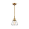 Fulton Mini Pendant shown in the Brushed Brass finish with a Clear shade