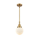 Beacon Mini Pendant shown in the Brushed Brass finish with a Matte White shade