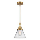 Cone Mini Pendant shown in the Brushed Brass finish with a Clear shade