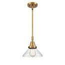 Caden Mini Pendant shown in the Brushed Brass finish with a Seedy shade