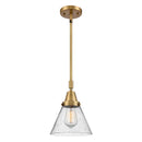 Cone Mini Pendant shown in the Brushed Brass finish with a Seedy shade