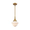 Oxford Mini Pendant shown in the Brushed Brass finish with a Matte White shade