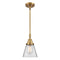 Cone Mini Pendant shown in the Brushed Brass finish with a Clear shade