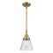 Cone Mini Pendant shown in the Brushed Brass finish with a Seedy shade