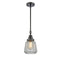 Chatham Mini Pendant shown in the Matte Black finish with a Clear shade