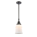 Canton Mini Pendant shown in the Matte Black finish with a Matte White shade