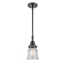 Canton Mini Pendant shown in the Matte Black finish with a Seedy shade