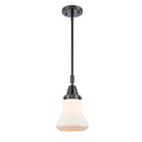 Bellmont Mini Pendant shown in the Matte Black finish with a Matte White shade