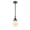 Beacon Mini Pendant shown in the Matte Black finish with a Matte White shade