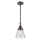 Cone Mini Pendant shown in the Matte Black finish with a Clear shade