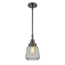 Chatham Mini Pendant shown in the Oil Rubbed Bronze finish with a Clear shade