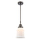 Canton Mini Pendant shown in the Oil Rubbed Bronze finish with a Matte White shade