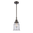 Canton Mini Pendant shown in the Oil Rubbed Bronze finish with a Clear shade