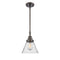 Cone Mini Pendant shown in the Oil Rubbed Bronze finish with a Seedy shade