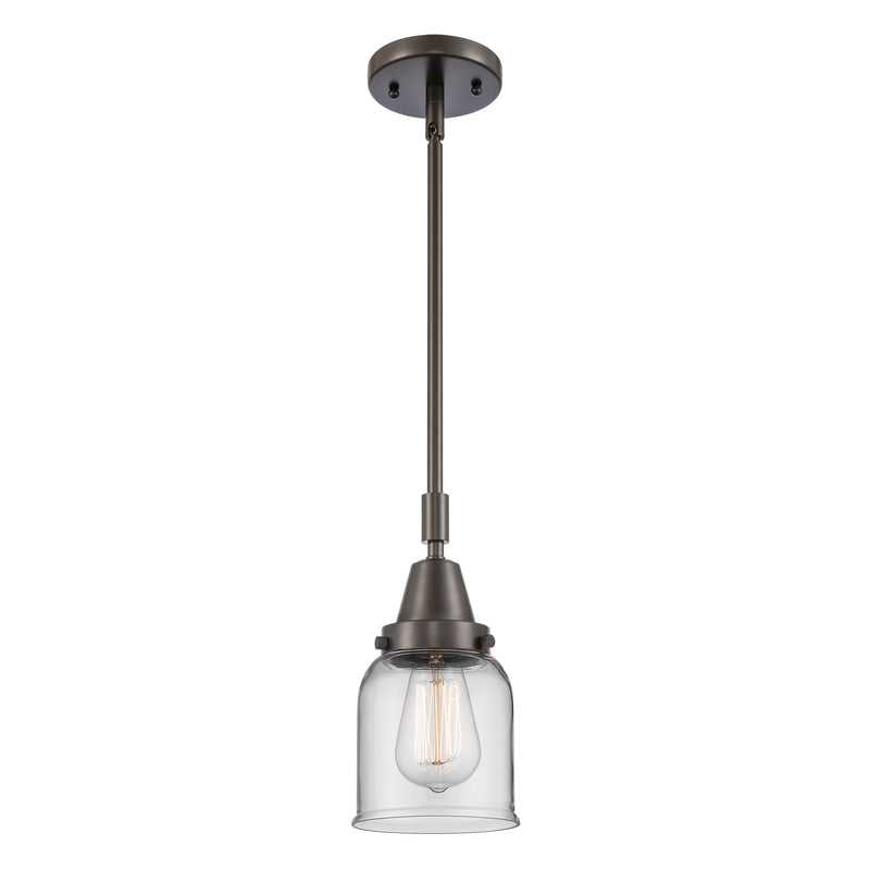 Bell Mini Pendant shown in the Oil Rubbed Bronze finish with a Clear shade