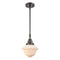 Oxford Mini Pendant shown in the Oil Rubbed Bronze finish with a Matte White shade