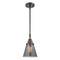 Cone Mini Pendant shown in the Oil Rubbed Bronze finish with a Plated Smoke shade