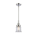 Canton Mini Pendant shown in the Polished Chrome finish with a Clear shade