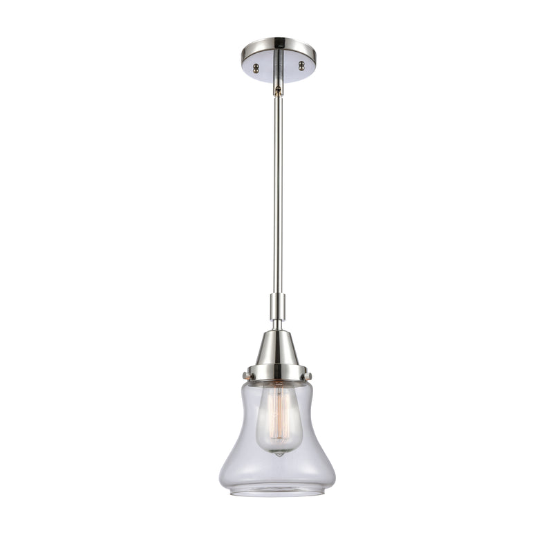 Bellmont Mini Pendant shown in the Polished Chrome finish with a Clear shade