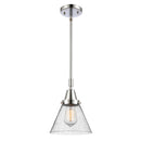 Cone Mini Pendant shown in the Polished Chrome finish with a Seedy shade