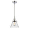 Cone Mini Pendant shown in the Polished Chrome finish with a Seedy shade