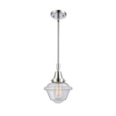 Oxford Mini Pendant shown in the Polished Chrome finish with a Seedy shade