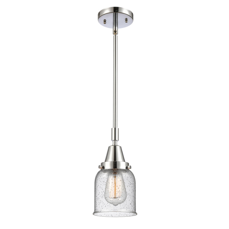 Bell Mini Pendant shown in the Polished Chrome finish with a Seedy shade