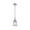 Canton Mini Pendant shown in the Polished Nickel finish with a Clear shade