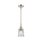 Canton Mini Pendant shown in the Polished Nickel finish with a Seedy shade